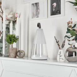 Lampe à poser Yari LED Gris, Transparent, Blanc, 1 lumière, Télécommandes, Changeur de couleurs