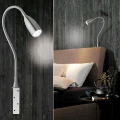 Lampe de chevet Honsel Sten LED Nickel mat, 1 lumière