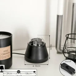 Lampe de table Atabueira LED Noir, 1 lumière, Changeur de couleurs