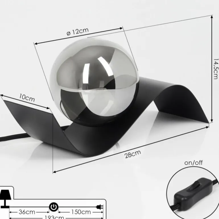 Lampe de table Cajoncito Noir, 1 lumière