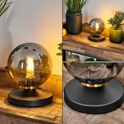 Lampe de table Chehalis Laiton, Noir, 1 lumière