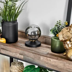 Lampe de table Chehalis Laiton, Noir, 1 lumière