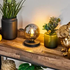 Lampe de table Chehalis Laiton, Noir, 1 lumière