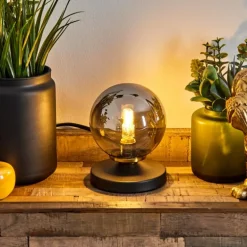 Lampe de table Chehalis Laiton, Noir, 1 lumière