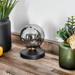 Lampe de table Chehalis Laiton, Noir, 1 lumière