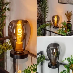 Lampe de table Lincura Laiton, Noir, 1 lumière