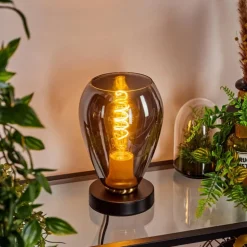 Lampe de table Lincura Laiton, Noir, 1 lumière