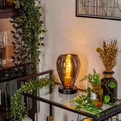 Lampe de table Lincura Laiton, Noir, 1 lumière