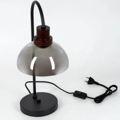 Lampe de table Aannestad Brun, Noir, 1 lumière