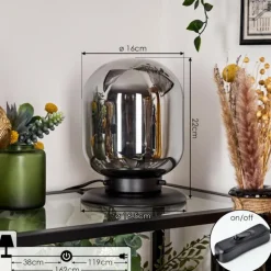 Lampe de table Arieux Noir, 1 lumière