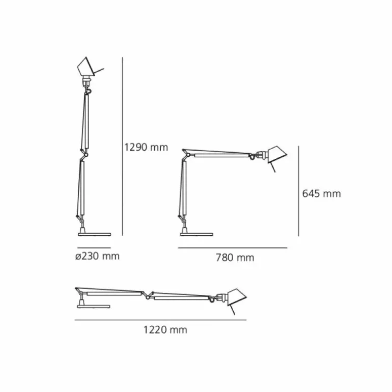 Lampe de table Artemide Tolomeo Aluminium, 1 lumière