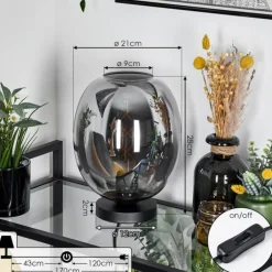 Lampe de table Augicourt Noir, 1 lumière