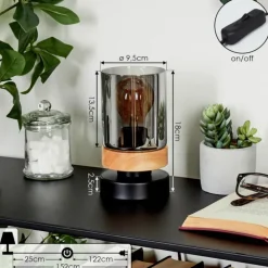 Lampe de table Azinhalinho Écru, Noir, 1 lumière