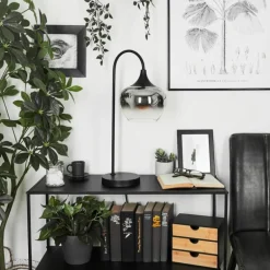 Lampe de table Azurara Noir, 1 lumière