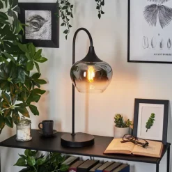 Lampe de table Azurara Noir, 1 lumière