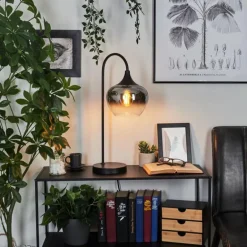 Lampe de table Azurara Noir, 1 lumière