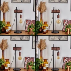 Lampe de table Barbengo Rouille, Noir, 1 lumière