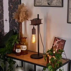 Lampe de table Barbengo Rouille, Noir, 1 lumière