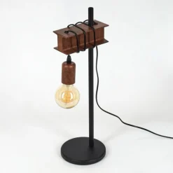 Lampe de table Barbengo Rouille, Noir, 1 lumière