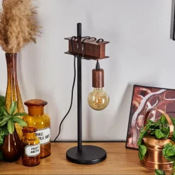 Lampe de table Barbengo Rouille, Noir, 1 lumière