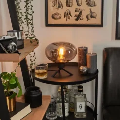 Lampe de table Barnegat Noir, 1 lumière