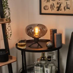 Lampe de table Barnegat Noir, 1 lumière