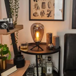 Lampe de table Barnegat Noir, 1 lumière