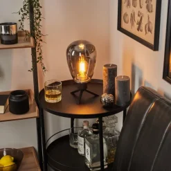 Lampe de table Barnegat Noir, 1 lumière