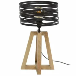 Lampe de table BEILEN Bois foncé, 1 lumière