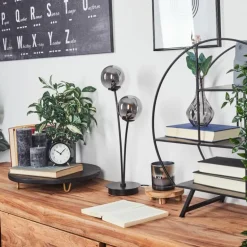 Lampe de table Belleoram LED Noir, 2 lumières