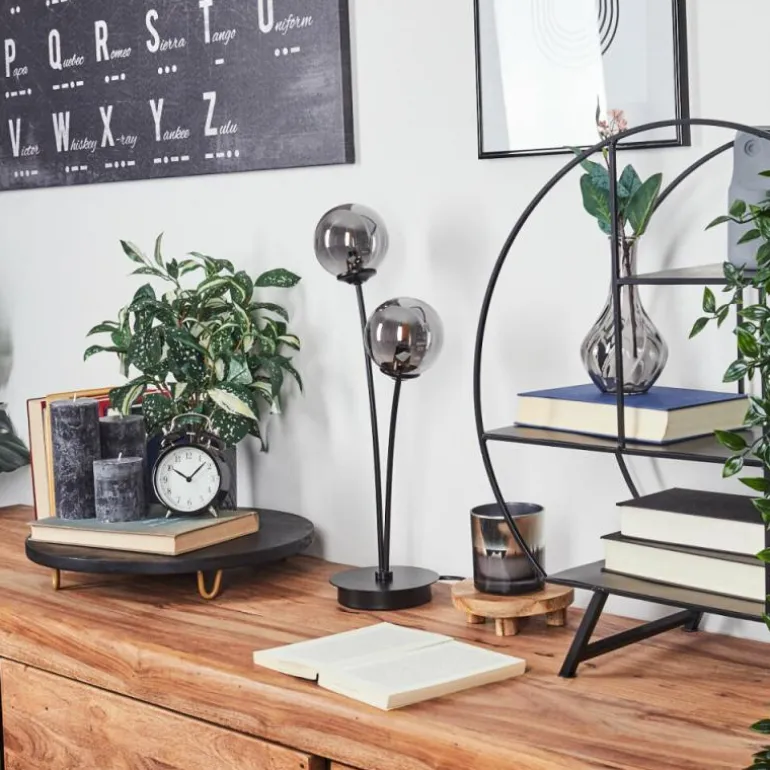 Lampe de table Belleoram LED Noir, 2 lumières