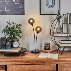 Lampe de table Belleoram LED Noir, 2 lumières