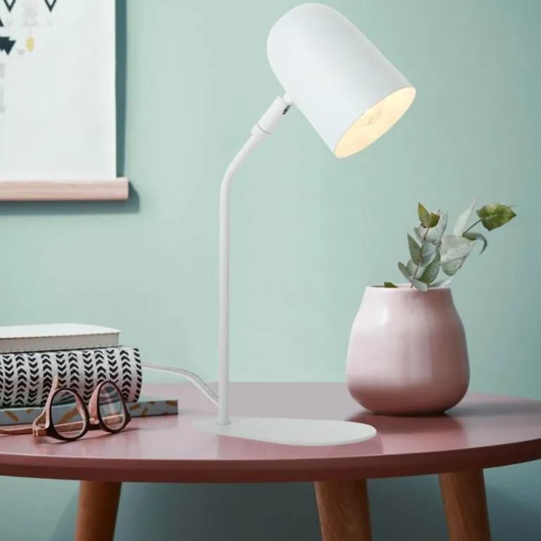 Lampe de table Brilliant Tong Blanc, 1 lumière