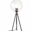 Lampe de table Brilliant AFTON Noir, Transparent, 2 lumières