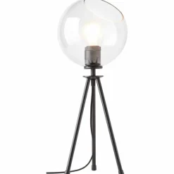Lampe de table Brilliant AFTON Noir, Transparent, 2 lumières