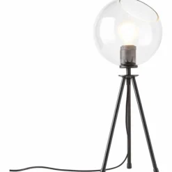 Lampe de table Brilliant AFTON Noir, Transparent, 2 lumières