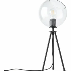 Lampe de table Brilliant AFTON Noir, Transparent, 2 lumières