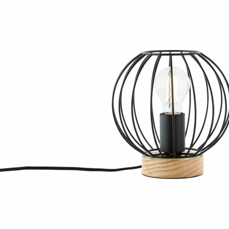 Lampe de table Brilliant SORANA Bois foncé, Noir, 1 lumière