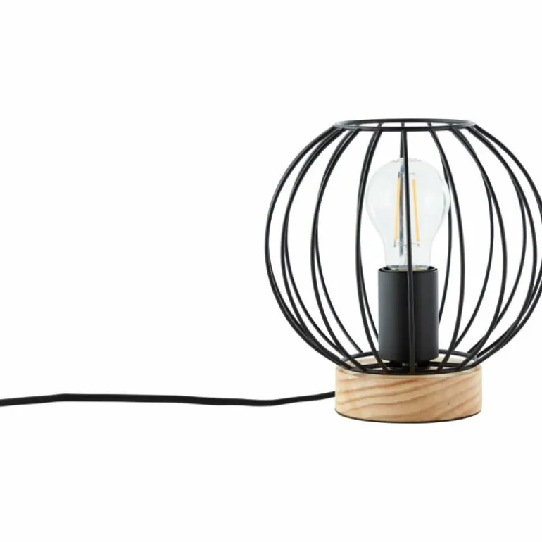 Lampe de table Brilliant SORANA Bois foncé, Noir, 1 lumière