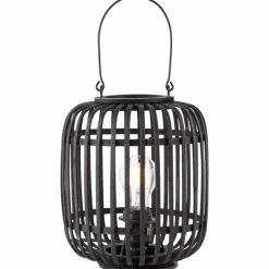 Lampe de table Brilliant Woodrow Bois foncé, Noir, 1 lumière