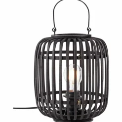 Lampe de table Brilliant Woodrow Bois foncé, Noir, 1 lumière