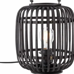 Lampe de table Brilliant Woodrow Bois foncé, Noir, 1 lumière