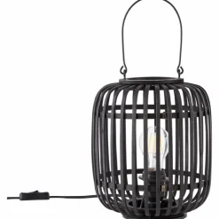 Lampe de table Brilliant Woodrow Bois foncé, Noir, 1 lumière