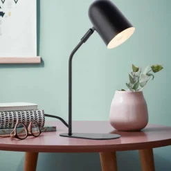Lampe de table Brilliant Tong Noir, 1 lumière