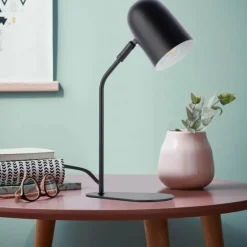 Lampe de table Brilliant Tong Noir, 1 lumière