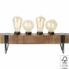 Lampe de table Brilliant Woodhill Bois foncé, Noir, 4 lumières