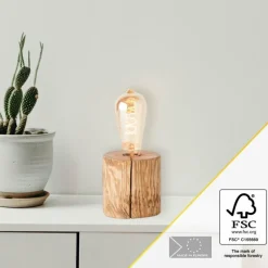 Lampe de table Brilliant Trabo Bois clair, 1 lumière