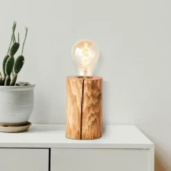 Lampe de table Brilliant Trabo Bois clair, 1 lumière