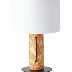 Lampe de table Brilliant Jimena Bois clair, Noir, 1 lumière