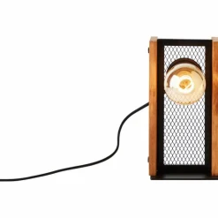 Lampe de table Brilliant Calandra Bois clair, Noir, 1 lumière